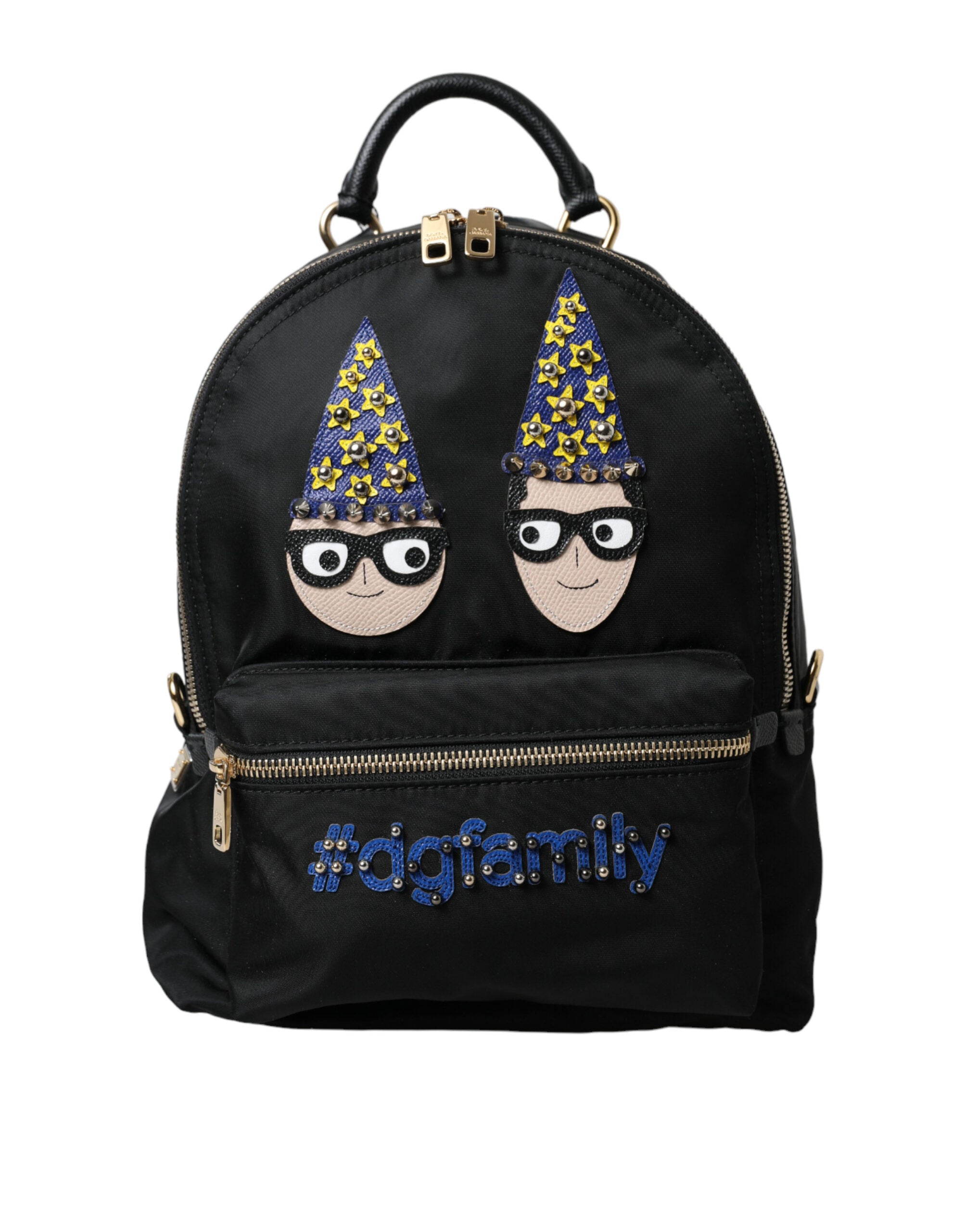 Dolce & Gabbana Elegant Black and Gold Detail Backpack